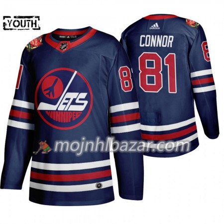 Dresovi Winnipeg Jets Kyle Connor 81 Adidas 2019 Heritage Classic Navy Authentic - Dječji